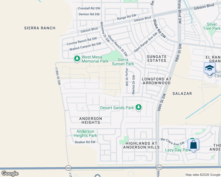 map of restaurants, bars, coffee shops, grocery stores, and more near 10643 Shard Road in Albuquerque