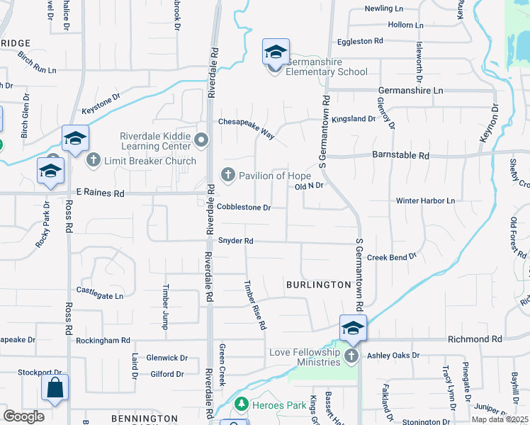 map of restaurants, bars, coffee shops, grocery stores, and more near 7071 Cobblestone Drive in Memphis