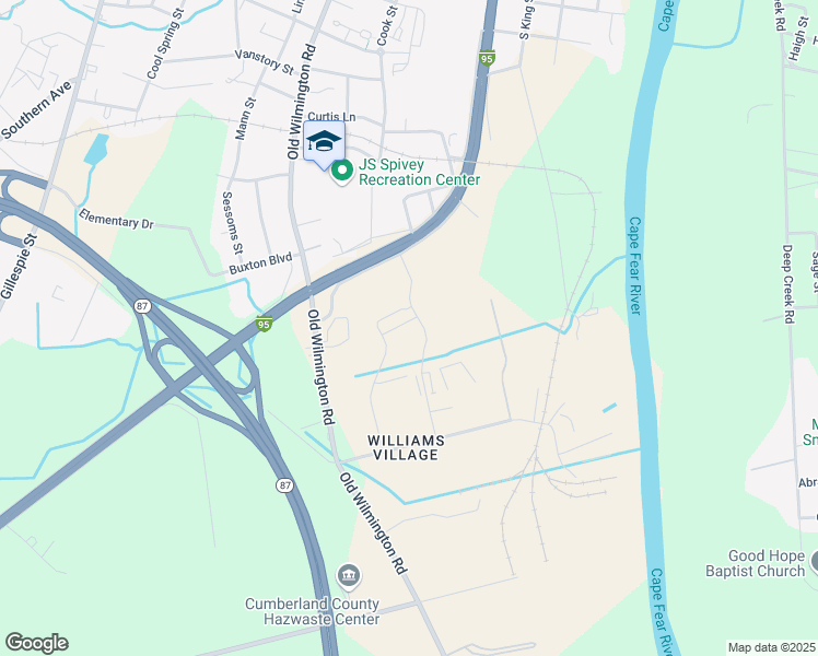 map of restaurants, bars, coffee shops, grocery stores, and more near 955 Old Wilmington Road in Fayetteville