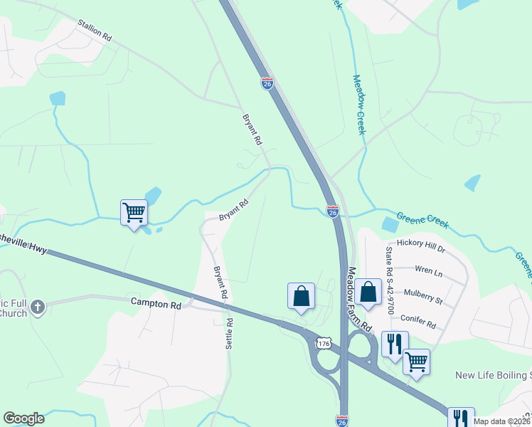 map of restaurants, bars, coffee shops, grocery stores, and more near 12162 Lansbury Drive in Boiling Springs