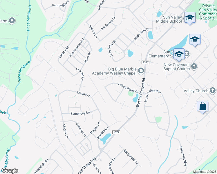 map of restaurants, bars, coffee shops, grocery stores, and more near 2206 Harding Place in Indian Trail