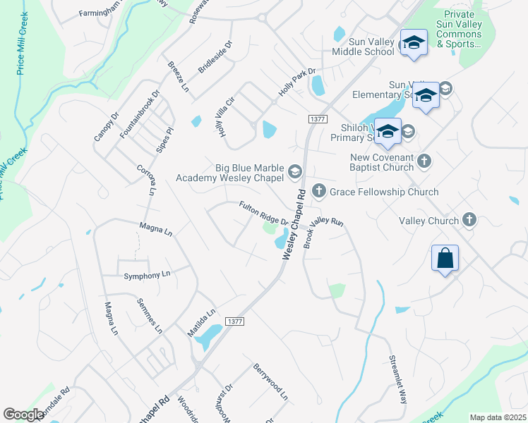 map of restaurants, bars, coffee shops, grocery stores, and more near 5414 Fulton Ridge Drive in Indian Trail