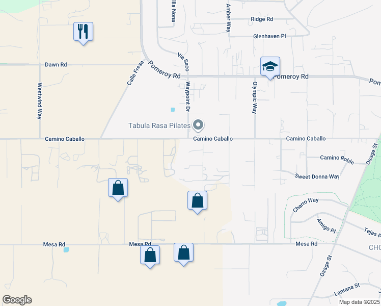 map of restaurants, bars, coffee shops, grocery stores, and more near 1020 Evergreen Way in Nipomo