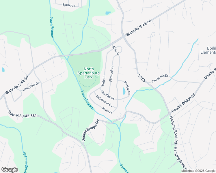 map of restaurants, bars, coffee shops, grocery stores, and more near 418 Slate Drive in Boiling Springs
