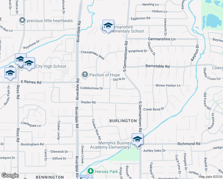 map of restaurants, bars, coffee shops, grocery stores, and more near 7141 Chevy Chase in Memphis