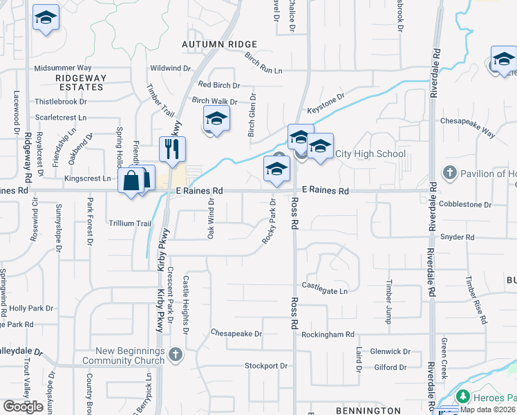 map of restaurants, bars, coffee shops, grocery stores, and more near 6631 Wood Meadow Cove in Memphis
