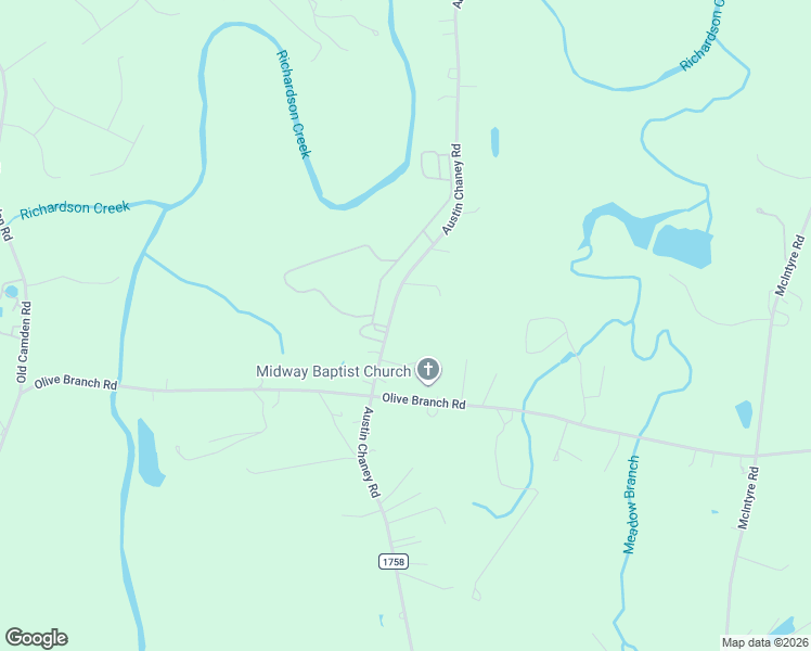 map of restaurants, bars, coffee shops, grocery stores, and more near 2196 Austin Chaney Road in Wingate