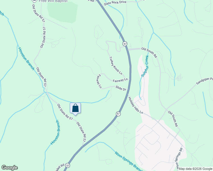 map of restaurants, bars, coffee shops, grocery stores, and more near 190 Slide Drive in Counce