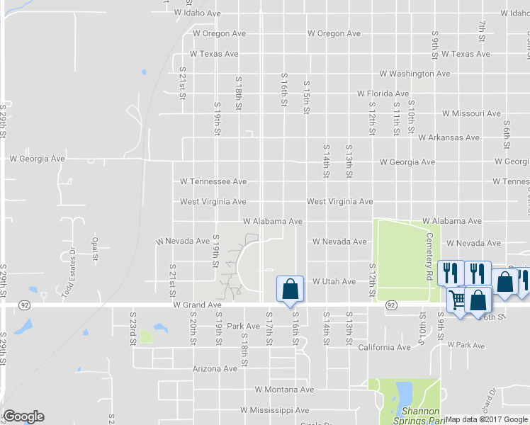 map of restaurants, bars, coffee shops, grocery stores, and more near 1623 South 17th Street in Chickasha