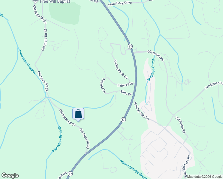 map of restaurants, bars, coffee shops, grocery stores, and more near 190 Slide Drive in Counce