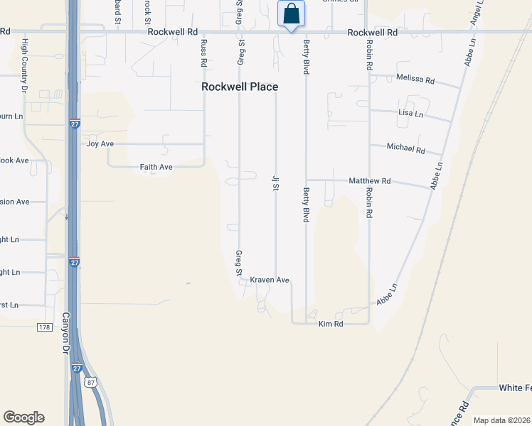 map of restaurants, bars, coffee shops, grocery stores, and more near 2928 Jj St in Canyon