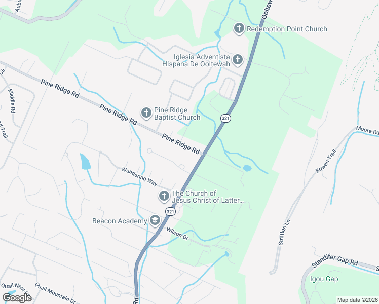 map of restaurants, bars, coffee shops, grocery stores, and more near 9525 North Valley Trail in Ooltewah