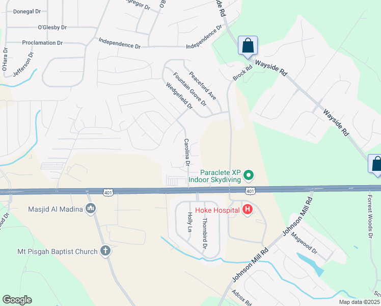 map of restaurants, bars, coffee shops, grocery stores, and more near Checker Drive in Raeford