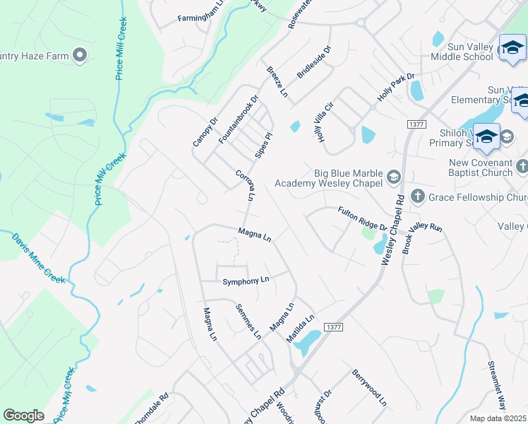 map of restaurants, bars, coffee shops, grocery stores, and more near 1004 Tatnall Lane in Indian Trail