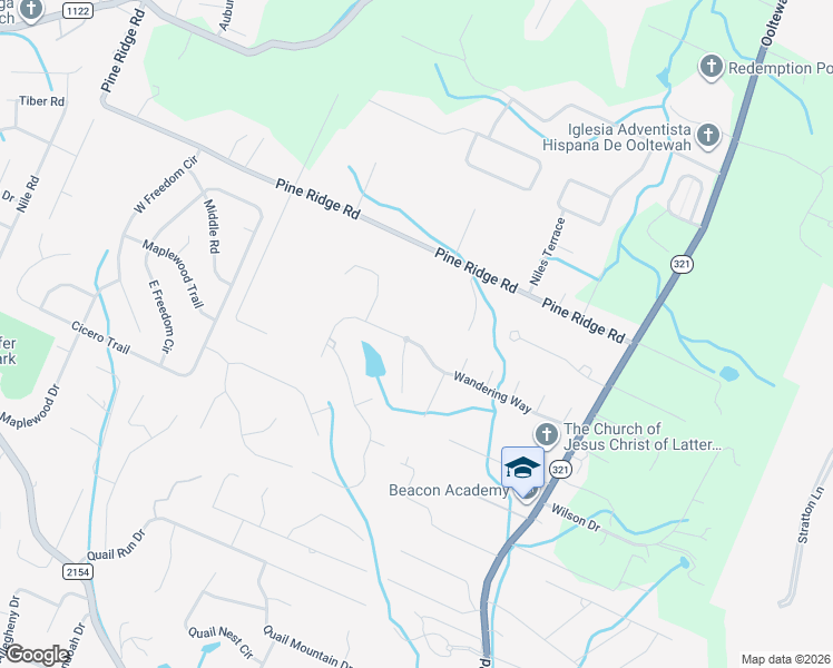 map of restaurants, bars, coffee shops, grocery stores, and more near 8917 Wandering Way in Ooltewah