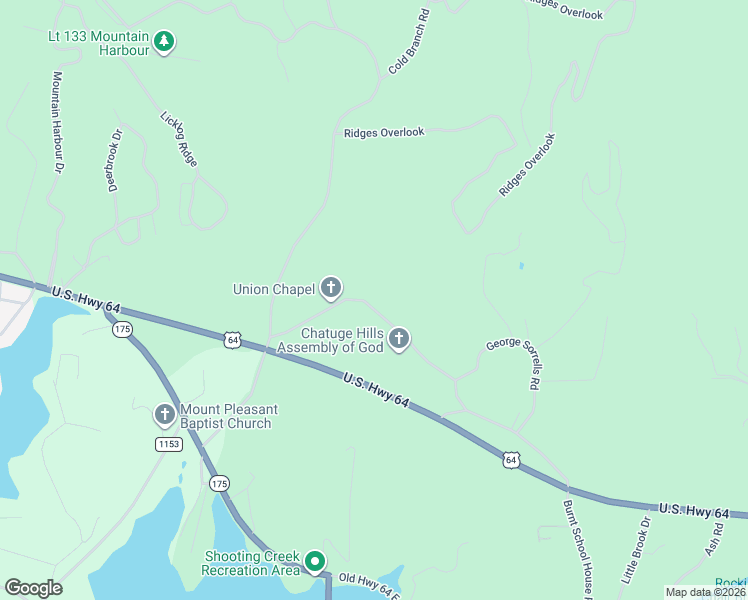 map of restaurants, bars, coffee shops, grocery stores, and more near 257-441 Burnt School House Road in Hayesville
