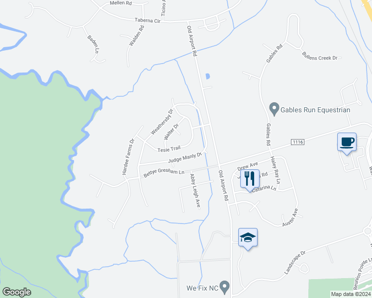 map of restaurants, bars, coffee shops, grocery stores, and more near 2917 Tesie Trail in New Bern