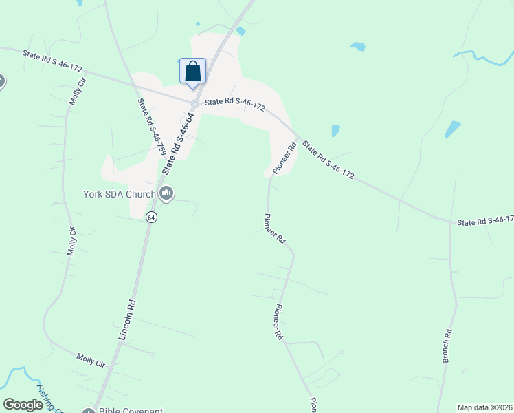 map of restaurants, bars, coffee shops, grocery stores, and more near 1763 Pioneer Road in York