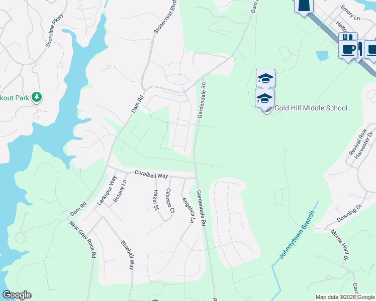 map of restaurants, bars, coffee shops, grocery stores, and more near 1529 Liberty Row Drive in Tega Cay