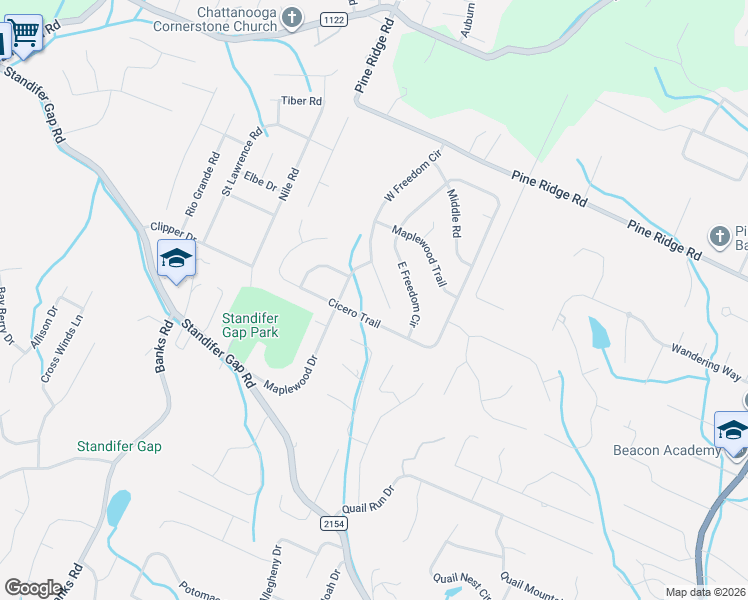 map of restaurants, bars, coffee shops, grocery stores, and more near 3913 West Freedom Circle in Ooltewah