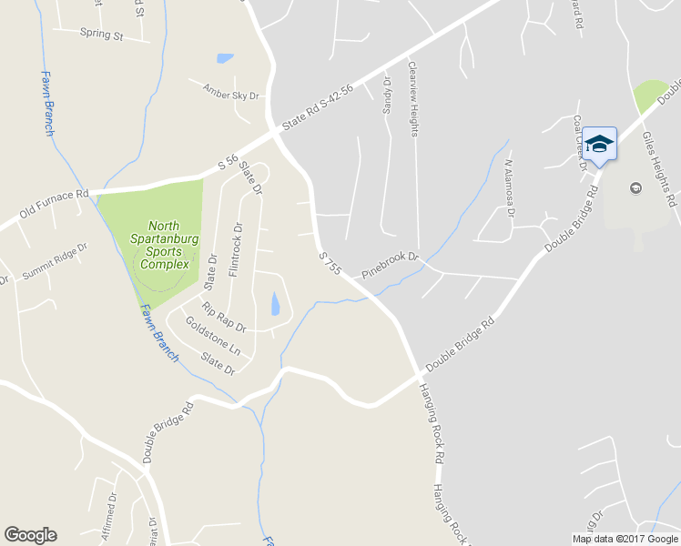 map of restaurants, bars, coffee shops, grocery stores, and more near Hanging Rock Road in Boiling Springs