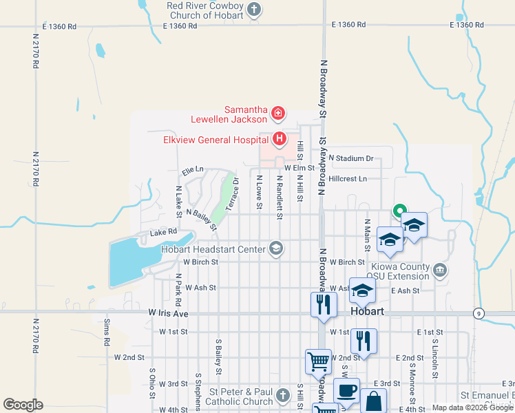map of restaurants, bars, coffee shops, grocery stores, and more near 610 Terrace Drive in Hobart
