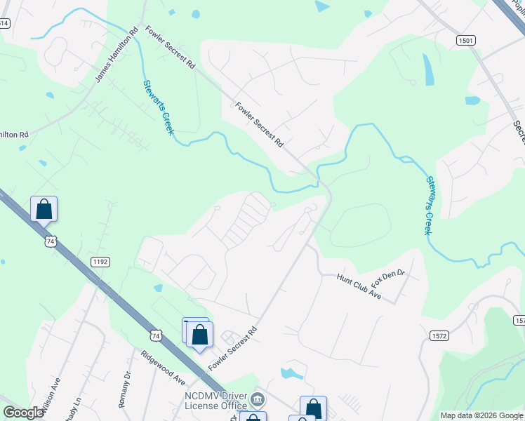 map of restaurants, bars, coffee shops, grocery stores, and more near 3017 Woodlands Creek Drive in Monroe