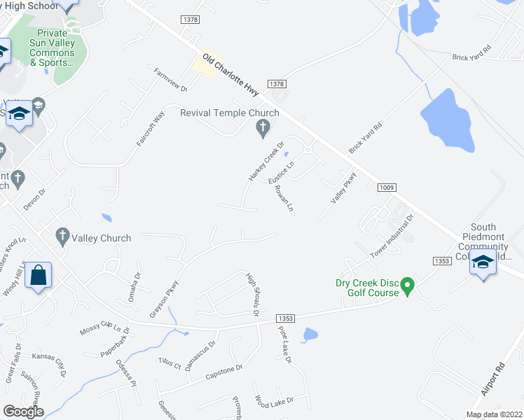 map of restaurants, bars, coffee shops, grocery stores, and more near 1014 Hinson Forest Road in Monroe