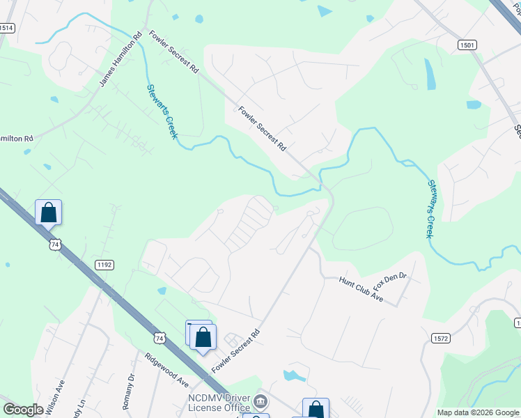 map of restaurants, bars, coffee shops, grocery stores, and more near 3017 Woodlands Creek Drive in Monroe