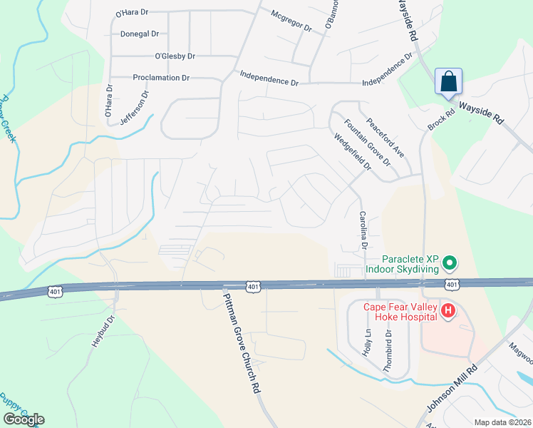 map of restaurants, bars, coffee shops, grocery stores, and more near 134 Tahoe Court in Raeford