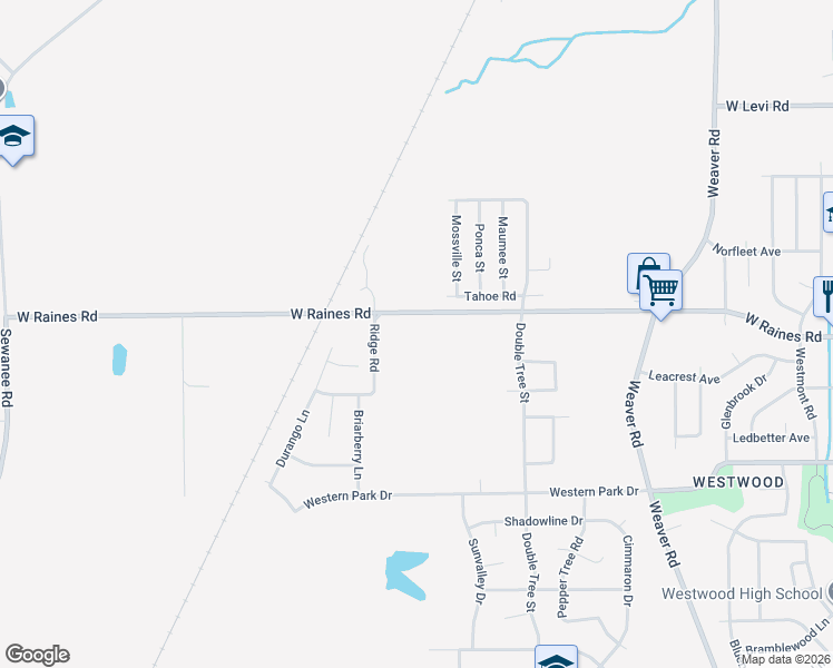 map of restaurants, bars, coffee shops, grocery stores, and more near 1329 West Raines Road in Memphis