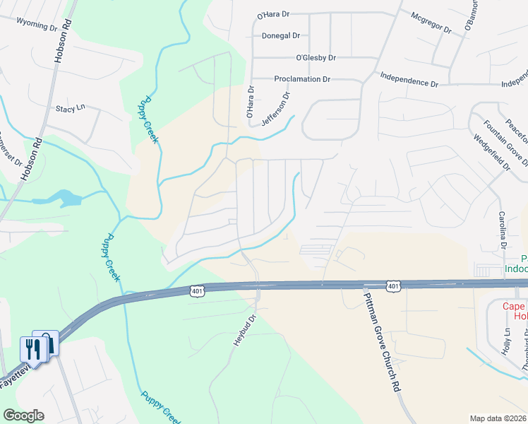 map of restaurants, bars, coffee shops, grocery stores, and more near 7951 Fayetteville Road in Raeford