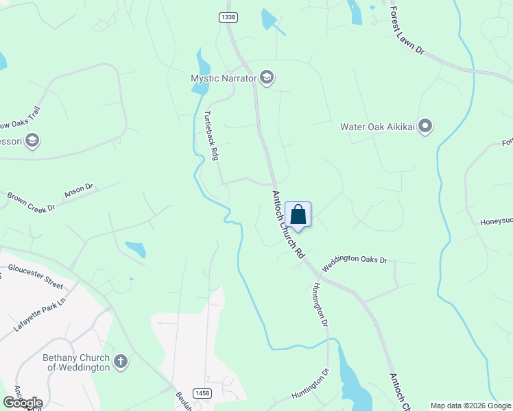 map of restaurants, bars, coffee shops, grocery stores, and more near 1301 Longleaf Court in Matthews