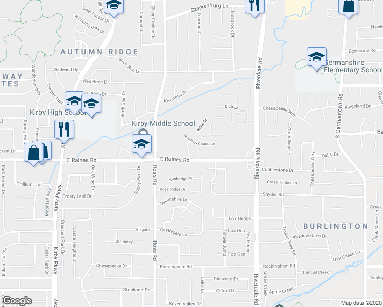 map of restaurants, bars, coffee shops, grocery stores, and more near 4146 Meadow Park Cove in Memphis