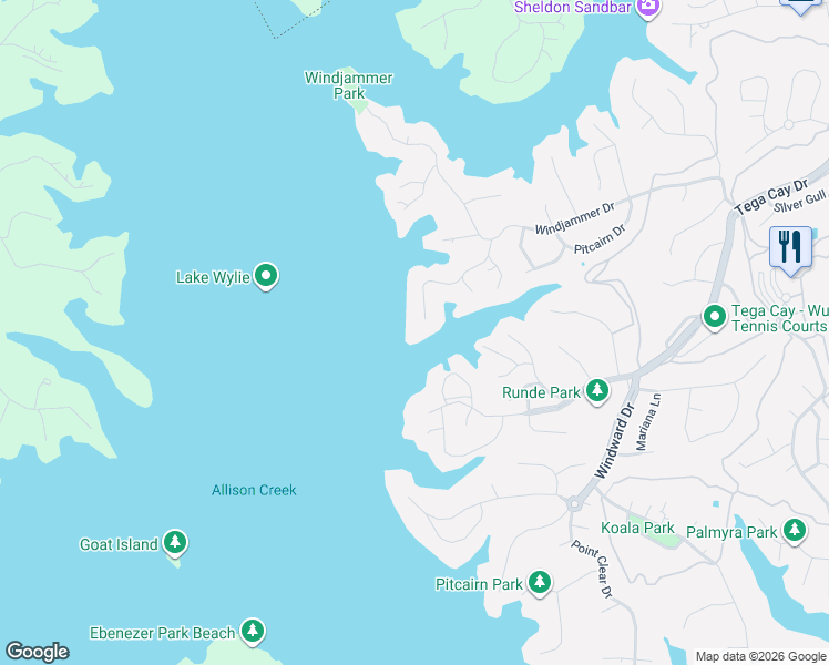 map of restaurants, bars, coffee shops, grocery stores, and more near 29045 Snapper Point in Fort Mill