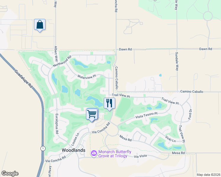 map of restaurants, bars, coffee shops, grocery stores, and more near 977 Jacqueline Place in Nipomo