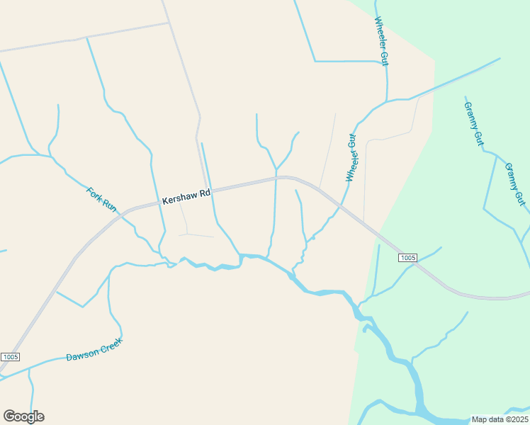 map of restaurants, bars, coffee shops, grocery stores, and more near 5771 Kershaw Road in Oriental