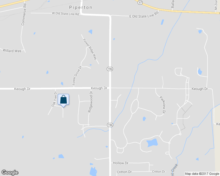 map of restaurants, bars, coffee shops, grocery stores, and more near Keough Drive in Collierville