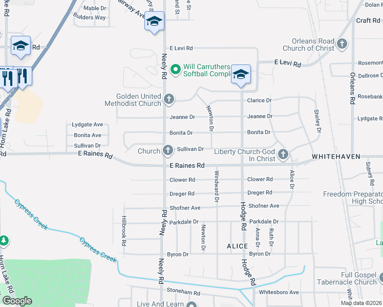 map of restaurants, bars, coffee shops, grocery stores, and more near 301 Sullivan Drive in Memphis