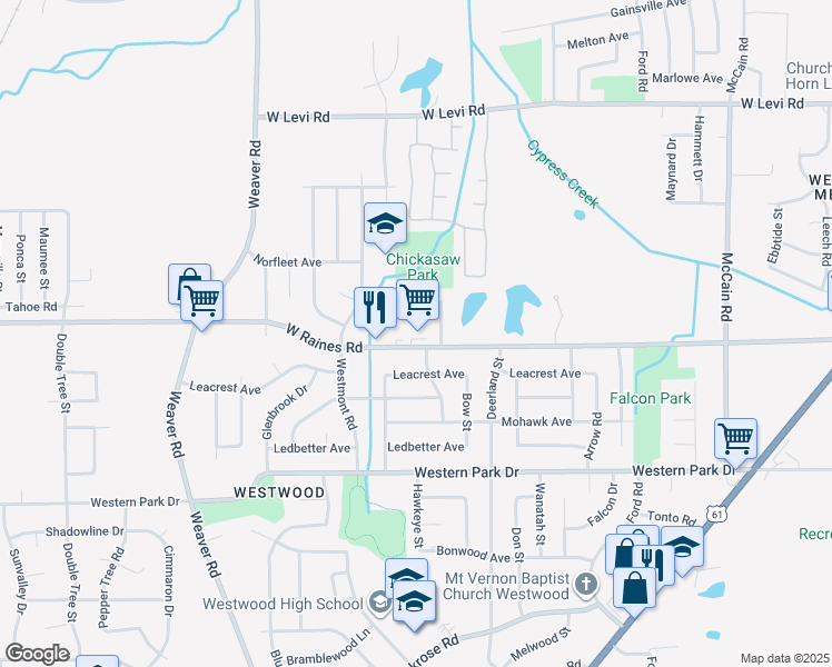 map of restaurants, bars, coffee shops, grocery stores, and more near 794 West Raines Road in Memphis