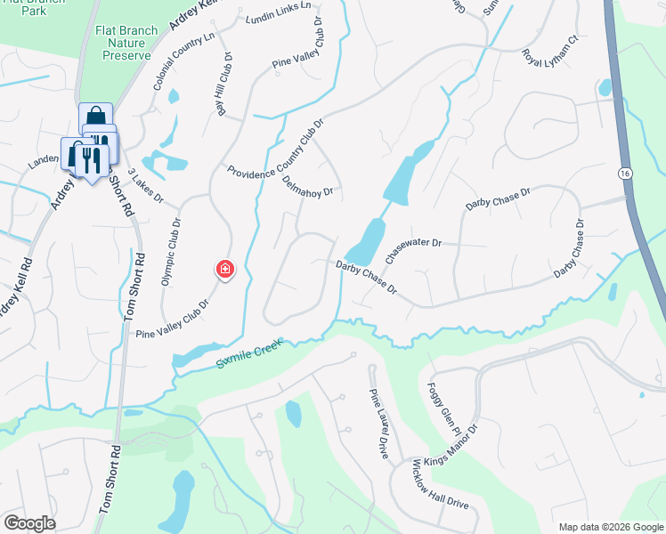 map of restaurants, bars, coffee shops, grocery stores, and more near 11641 James Richard Drive in Charlotte