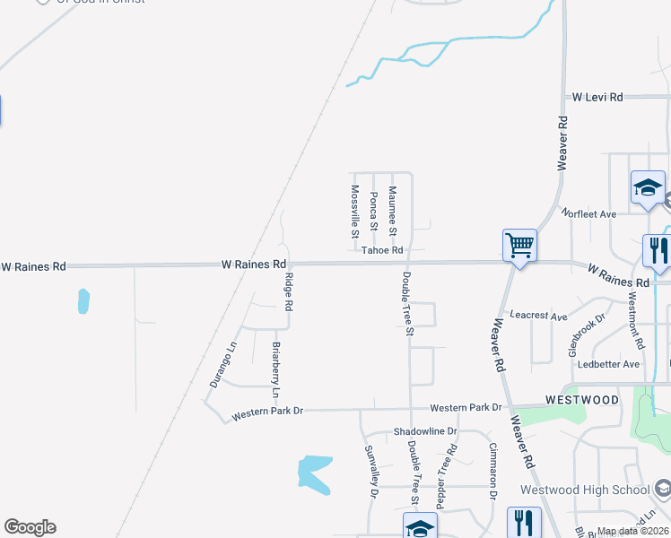 map of restaurants, bars, coffee shops, grocery stores, and more near 1329 West Raines Road in Memphis