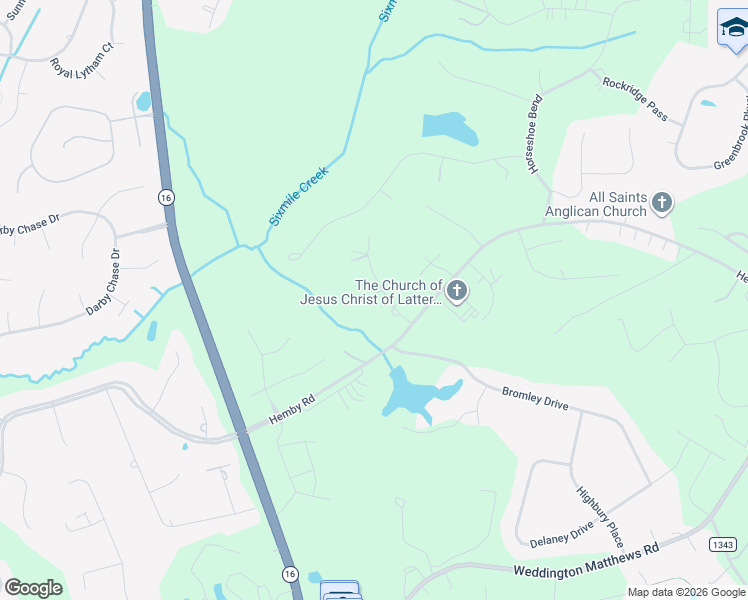 map of restaurants, bars, coffee shops, grocery stores, and more near 2225 Shagbark Lane in Weddington
