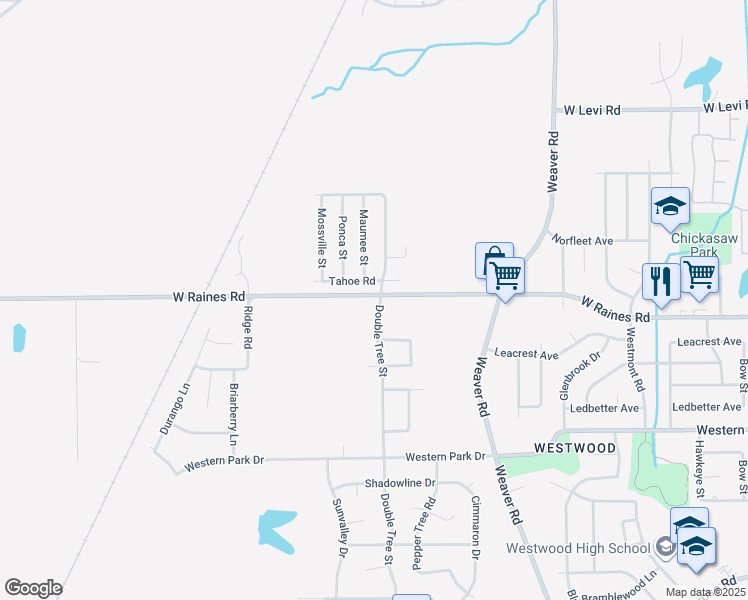 map of restaurants, bars, coffee shops, grocery stores, and more near 4141 Double Tree Street in Memphis