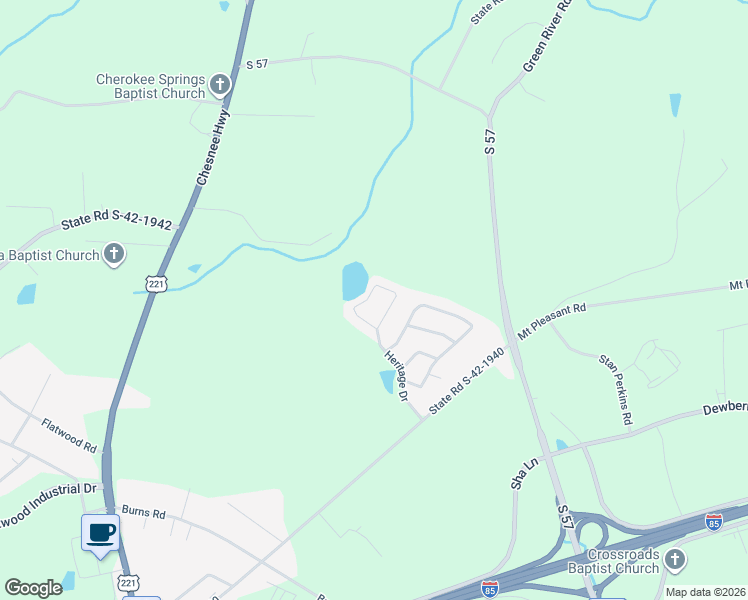 map of restaurants, bars, coffee shops, grocery stores, and more near 14 Heritage Court in Spartanburg