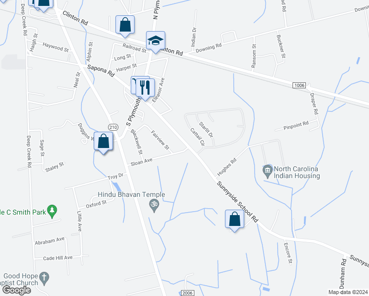 map of restaurants, bars, coffee shops, grocery stores, and more near 1945 Sloan Avenue in Fayetteville