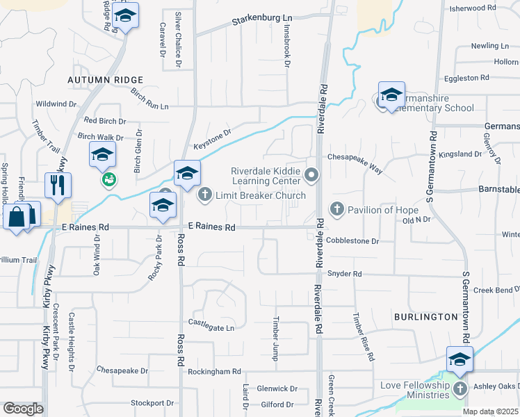 map of restaurants, bars, coffee shops, grocery stores, and more near 4138 Meadow Chase Cove in Memphis