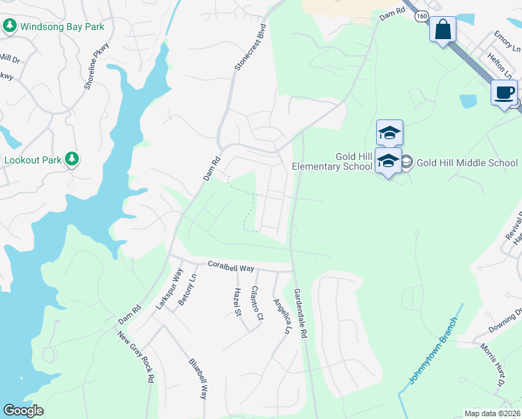 map of restaurants, bars, coffee shops, grocery stores, and more near 1280 Independence Street in Fort Mill