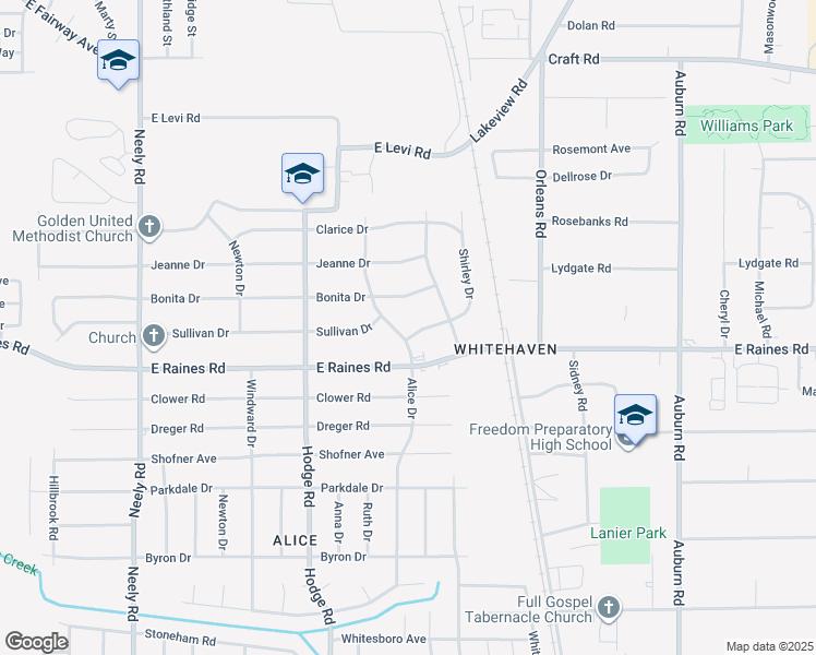 map of restaurants, bars, coffee shops, grocery stores, and more near 4144 Shirley Drive in Memphis