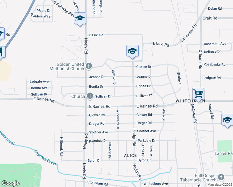 map of restaurants, bars, coffee shops, grocery stores, and more near 349 Sullivan Drive in Memphis
